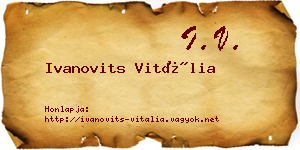 Ivanovits Vitália névjegykártya